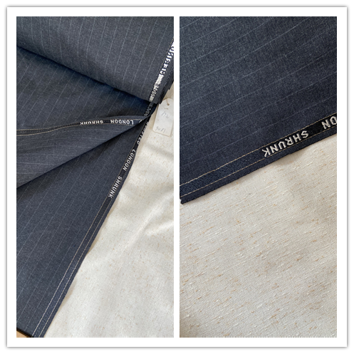 london shrunk深灰条纹英国绝版抗皱微挺mink羊毛混纺四季款面料