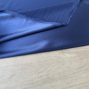 深蓝色日本进口三醋酸75%涤纶25%水波缎面重绉时装 面料设计师布料