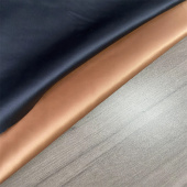 纯黑色朽叶色92%PL 光泽面料垂坠亲肤 8%EA意大利缎面弹力时装