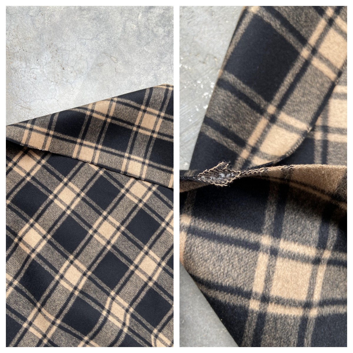 羊毛大衣外套格子顺毛面料
