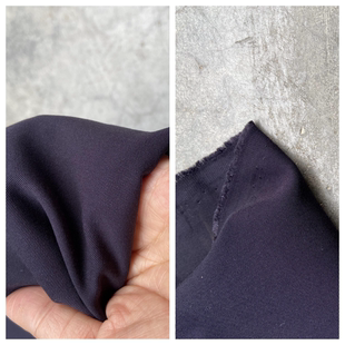 藏青色斜纹天丝加棉肉感日本产时装面料垂坠亲肤春夏设计师布料