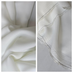 瑕疵特价白色麻纱乱麻肌理春夏垂坠抗皱时装面料设计师衬衫裙布料