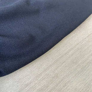 日本藏黑纯羊毛肌理绉纱麻纱纹理精纺面料春秋设计西装西裤裙布料