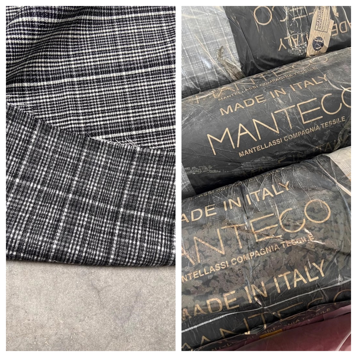 羊毛混纺大衣外套格子意大利布料