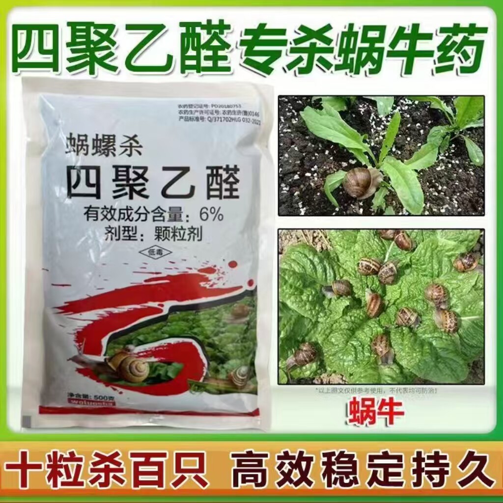 蜗牛药鼻涕虫福寿螺蛞蝓6%四聚乙醛杀软体撒施颗粒剂家用杀蜗牛药