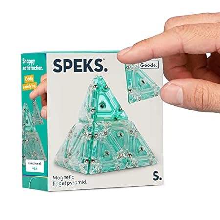 Speks Geode Pyramid 12-Piece Building Set - Aqua - Fun De