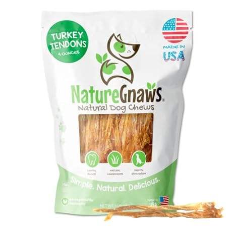 Nature Gnaws USA Turkey Tendons for Dogs - Premium Natura