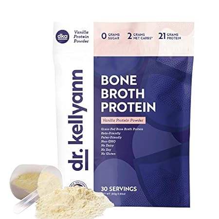 Dr. Kellyann Bone Broth Protein Powder， Vanilla(30 Servi