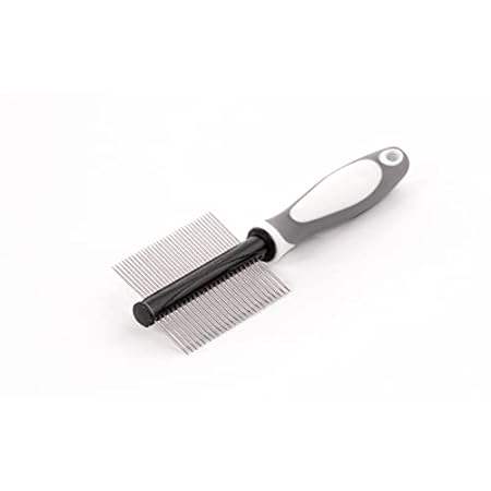 Precious Tails Double-Sided Pet Pin Comb - Dual-Action Fl