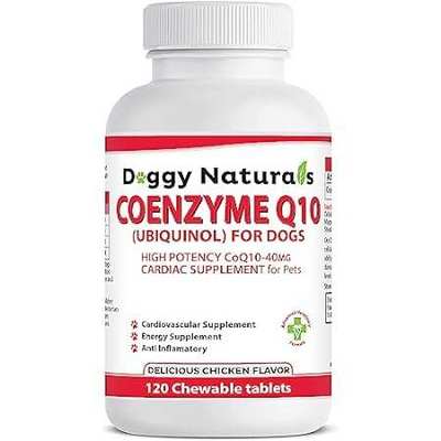 Coenzyme Q10 High Potency COQ10-40mg UBIQUINOL for Dogs (