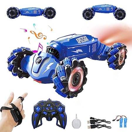Upgraded Hand Gesture Sensing RC Stunt Car with Lights Mu