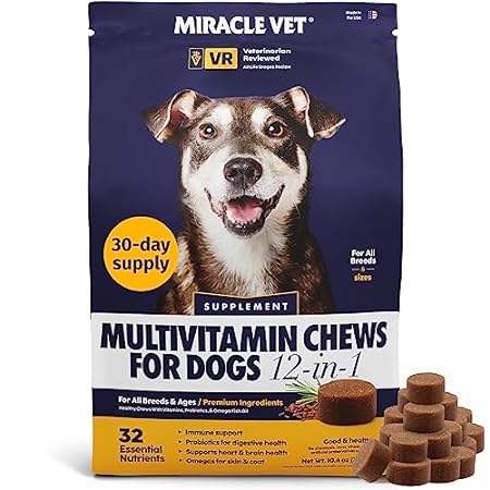 MIRACLE VET Dog Multivitamin Chews- Hip， Joint， Mobility