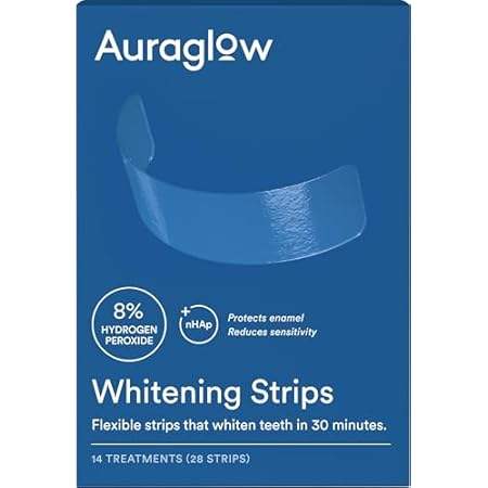 Auraglow Teeth Whitening Strips, Sensitive Whitening Stri