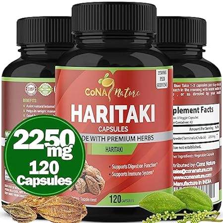 Cona Nature Organic India Haritaki Capsules 2250MG， Rejuv