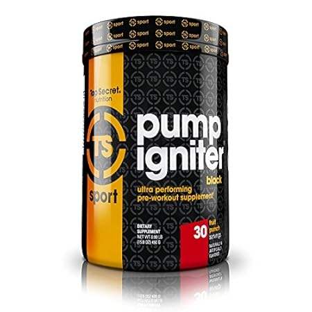 Top Secret Nutrition Pump Igniter Black， Fruit Punch， 30