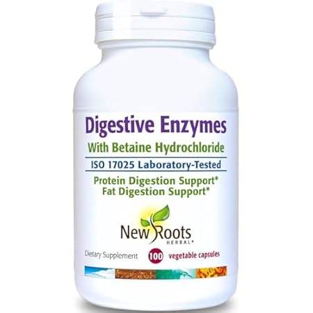 NEW ROOTS HERBAL Digestive Enzymes Supplement Plus Betain