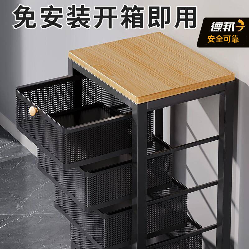 厨房置物架多层果蔬菜篮子收纳架抽拉式多功能夹缝零食储物架淘