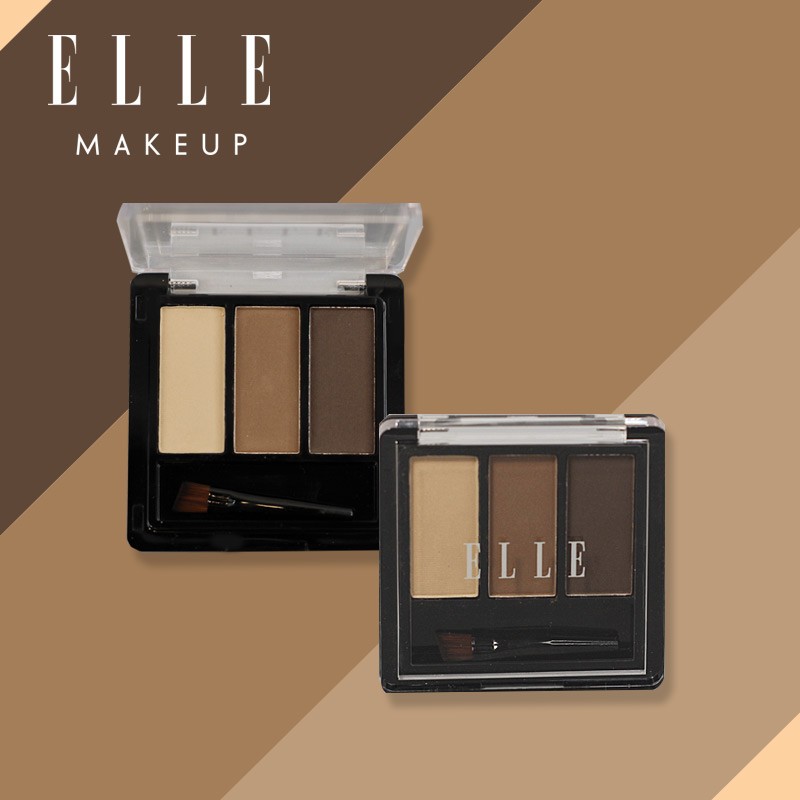 elle新品新款印记三色棕色系眉粉