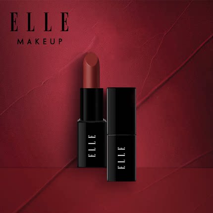 ELLE尤雾绒情唇膏柔雾哑光磨砂口红 雾桃水粉辣椒色1.4g
