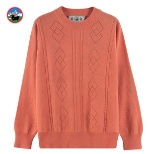 雪舟女式羊绒套衫圆领春秋季薄款针织衫保暖毛衣