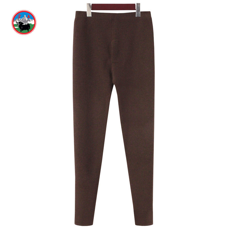 雪舟男士牦牛绒针织秋冬季休闲羊毛打底裤保暖长裤