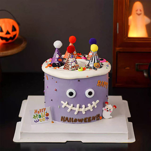 2025万圣节迷你成品帽蛋糕装饰创意眼珠糖万圣快乐小旗烘焙插件