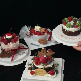 2025圣诞节快乐礼物腊肠狗饼干压模蛋糕装 扮摆件 饰糖果盒熊兔装