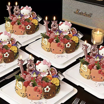 可爱卡通hellokitty猫儿童女孩限定生日永远18岁蜡烛蛋糕装饰摆件