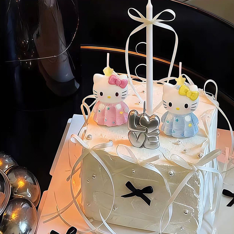 情人节ins风卡通黄粉蓝Kitty猫蜡烛蛋糕装饰情侣表白纪念日插件,节庆用品/礼品,蛋糕/烘焙装饰用品,淘宝优惠券,粉丝福利购,淘宝优惠卷