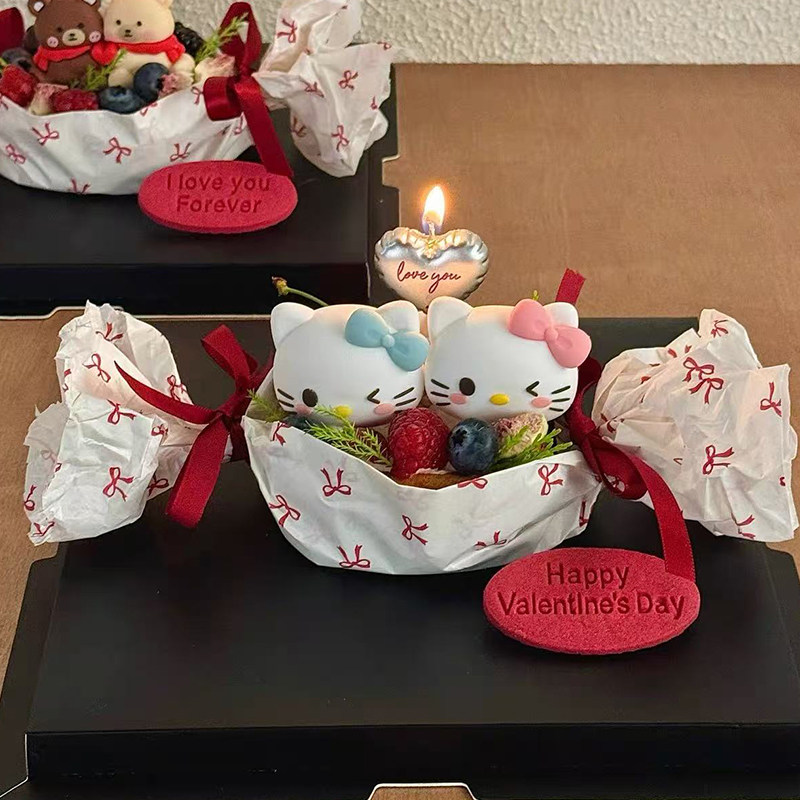 2.14情人节快乐蝴蝶结KT猫蛋糕装饰摆件包装纸爱心蜡烛装扮插件,节庆用品/礼品,蛋糕/烘焙装饰用品,淘宝优惠券,粉丝福利购,淘宝优惠卷