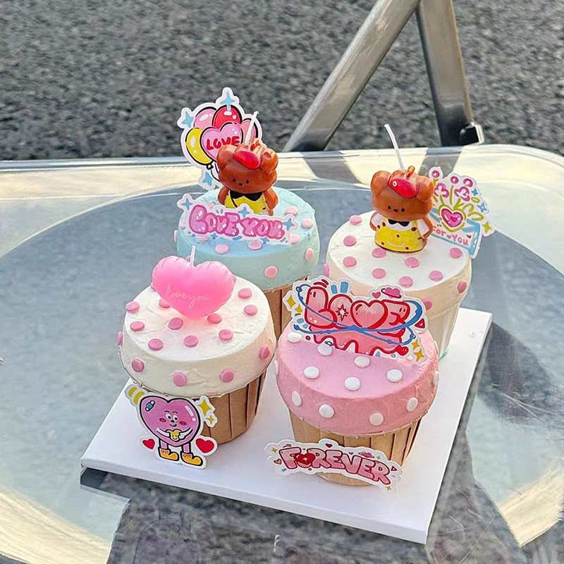 2.14情人节快乐情侣小熊蜡烛纸杯蛋糕装饰卡通涂鸦love卡片装扮,节庆用品/礼品,蛋糕/烘焙装饰用品,淘宝优惠券,粉丝福利购,淘宝优惠卷