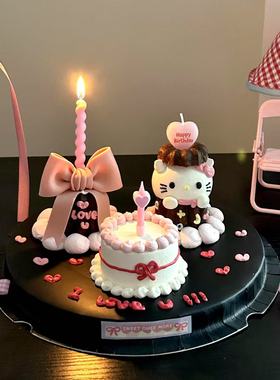 2.14情人节可露丽蛋糕装饰情侣表白小熊小花甜甜圈蜡烛烘焙插件