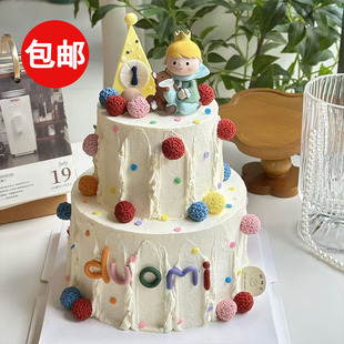 驯养关系小王子蛋糕装饰摆件抱狐狸小男孩王子烘焙甜品台装扮配件