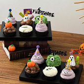 饰卡通南瓜幽灵创意眼珠糖装 2025新款 万圣节快乐纸杯蛋糕装 扮插件