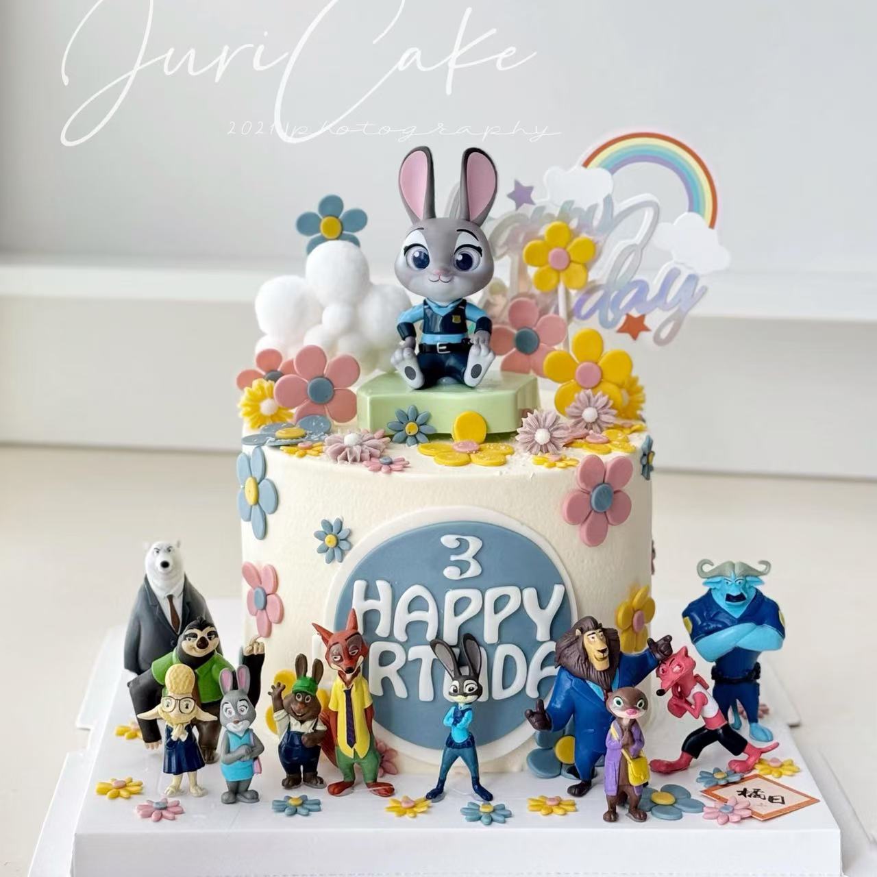 疯狂动物城蛋糕装饰摆件尼克朱迪警官狐兔儿童生日烘焙装扮插件