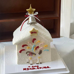 2026马年新年快乐手绘彩色礼花蛋糕装饰银色铃铛星星蜡烛装扮插件