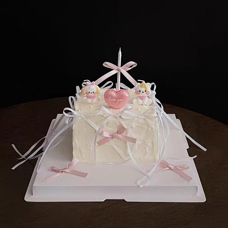 2.14情人节快乐情侣小白熊黄耳狗蜡烛蛋糕装饰丝带蝴蝶结装扮插件,节庆用品/礼品,蛋糕/烘焙装饰用品,淘宝优惠券,粉丝福利购,淘宝优惠卷