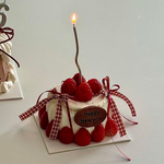 小红书同款简约新年快乐字母饼干蛋糕装饰蝴蝶结丝带烘焙装扮插件