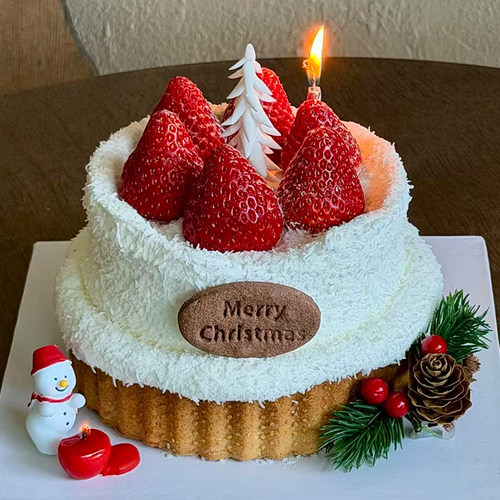 2025圣诞节可爱卡通小雪人蛋糕装饰摆件Merry Christmas饼干装扮