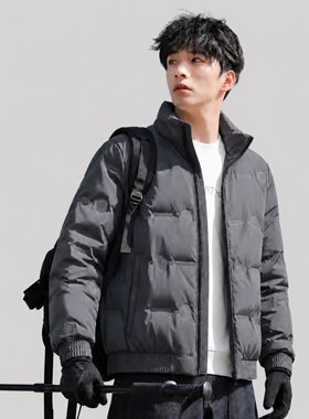 男士短款轻薄保暖立领羽绒服