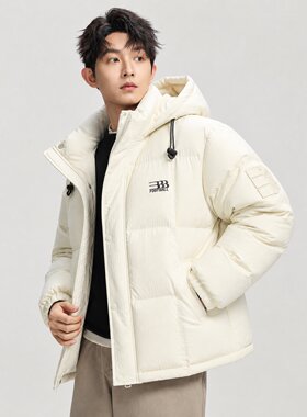 青少年冬季加厚连帽羽绒服鸭绒