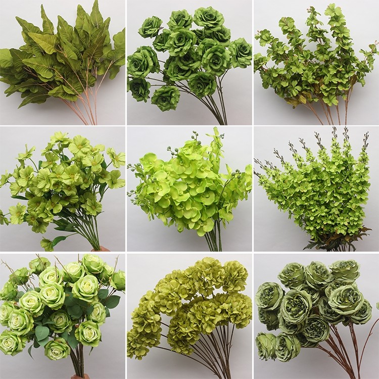 绿植森系仿真花材婚庆舞台布置插花订婚装饰绿植叶子假花婚礼绢花