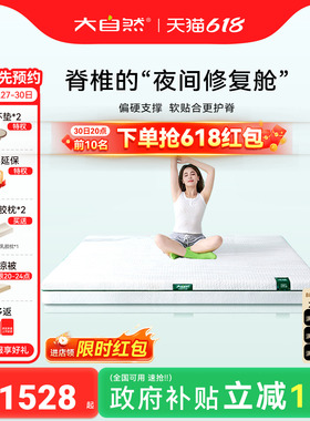 大自然【岚栖H3】山棕床垫护脊椎家庭用硬垫防螨席梦思棕垫可拆卸
