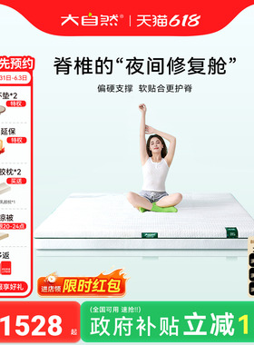 大自然【岚栖H3】山棕床垫护脊椎家庭用硬垫防螨席梦思棕垫可拆卸