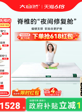 大自然【岚栖H3】山棕床垫护脊椎家庭用硬垫防螨席梦思棕垫可拆卸