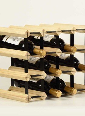 Solid wood pine wine Bottle cellar storage wine rack 红酒架