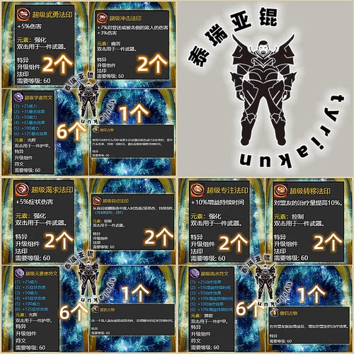 激战2金昆 直伤/症状/治疗职业全套毕业法印符文古物（全服发货）