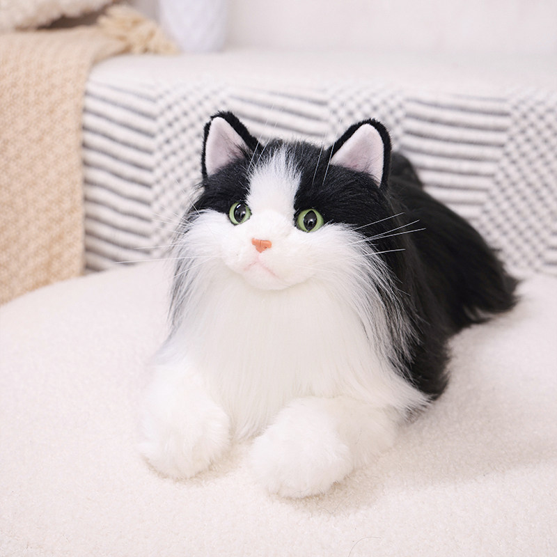 非遗胡赛尼仿真克隆长毛奶牛猫咪