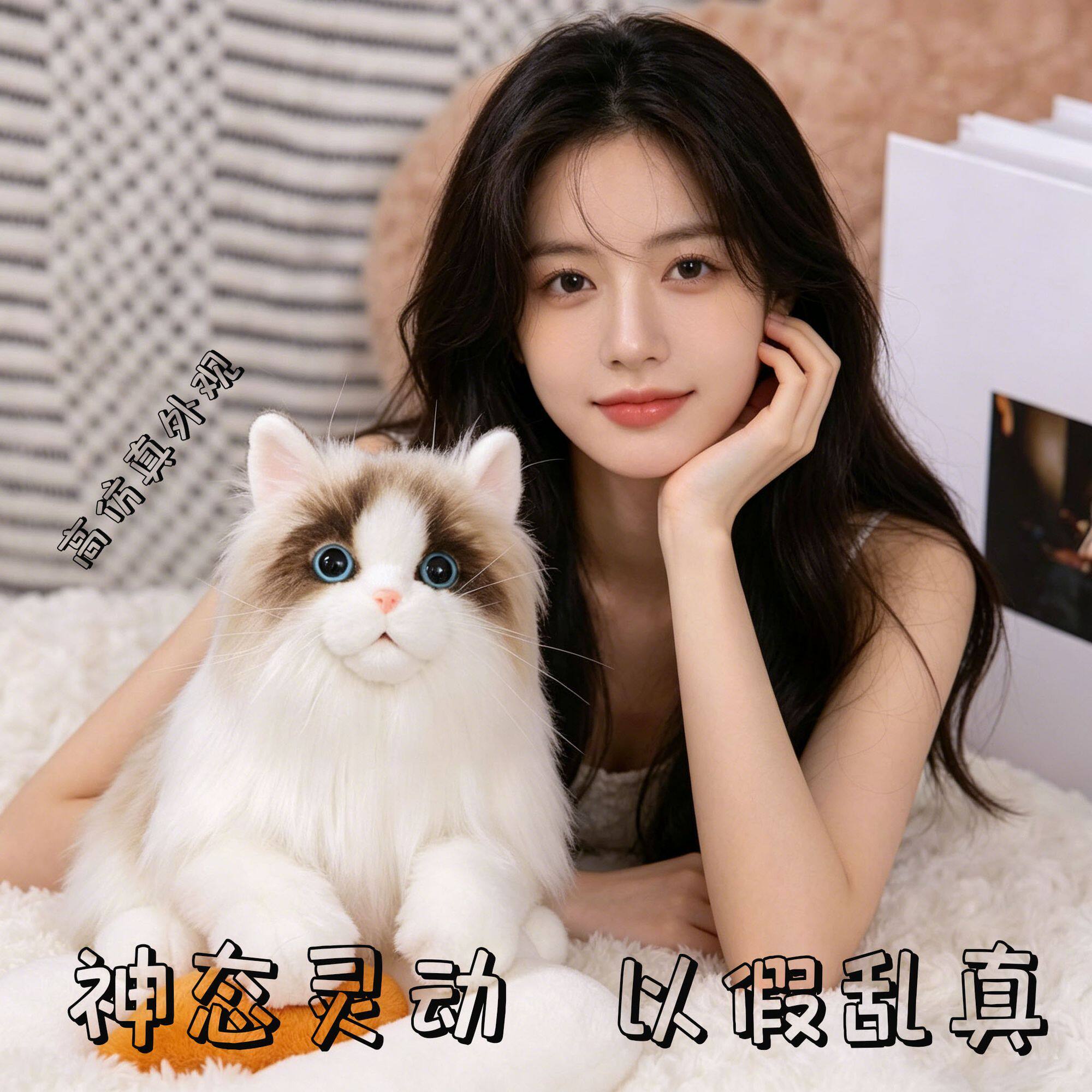 正品仿真猫咪公仔毛绒玩具礼物