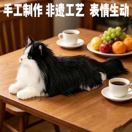 仿真正品宠物奶牛猫布偶猫玩偶博美犬公仔毛绒玩具儿童女生日礼物